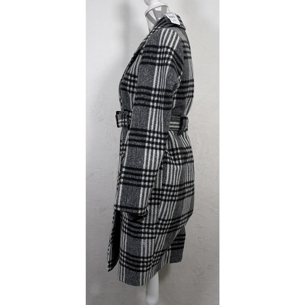 NWT Motherhood Maternity Women's Pea Coat Black & White Plaid Size Small Chrty - Picture 4 of 16